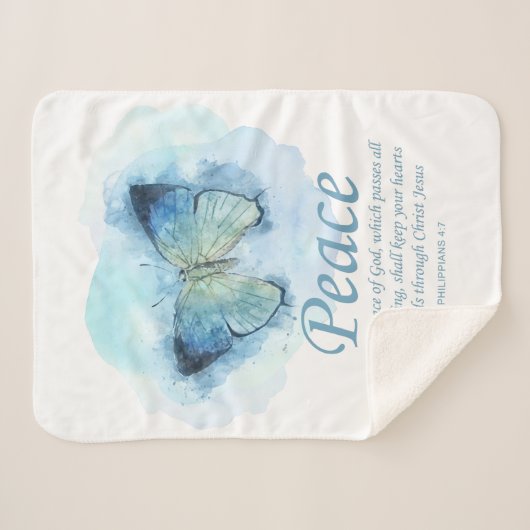 Christelijke bijbelvlinder voor vrouwen: Vrede Sherpa Deken (Voorkant (horizontaal))