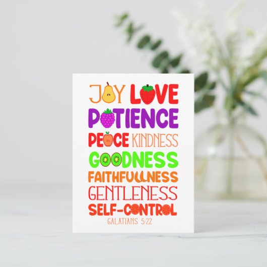 Christelijke bijbelvruchten van de gedistilleerde  feestdagenkaart (Staand voorkant)