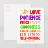 Christelijke bijbelvruchten van de gedistilleerde  feestdagenkaart (Voorkant / Achterkant)