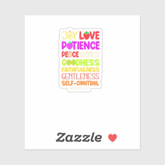 Christelijke bijbelvruchten van de gedistilleerde sticker (Vel)