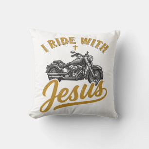 Christelijke Biker Ik Rijd Met Jezus Vintage Motor Kussen