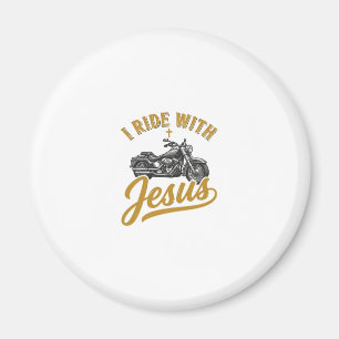 Christelijke Biker Ik Rijd Met Jezus Vintage Motor Magneet