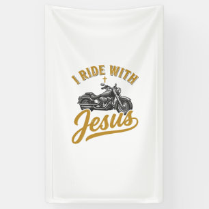 Christelijke Biker Ik Rijd Met Jezus Vintage Motor Spandoek