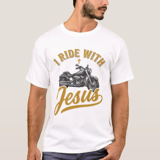 Christelijke Biker Ik Rijd Met Jezus Vintage Motor T-shirt