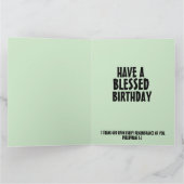 CHRISTELIJKE BIRTHDAY GIRL & CAT ART PHILIPPIANS 1 KAART (Binnen)