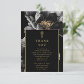 Christelijke Black Gold-viering van het leven begr Bedankkaart (Staand voorkant)