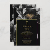 Christelijke Black Gold-viering van het leven begr Bedankkaart (Voorkant / Achterkant)