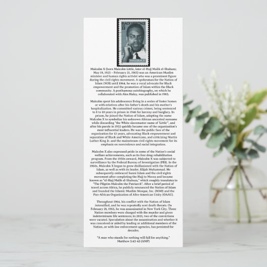 Christelijke Black History Kaart (Staand voorkant)