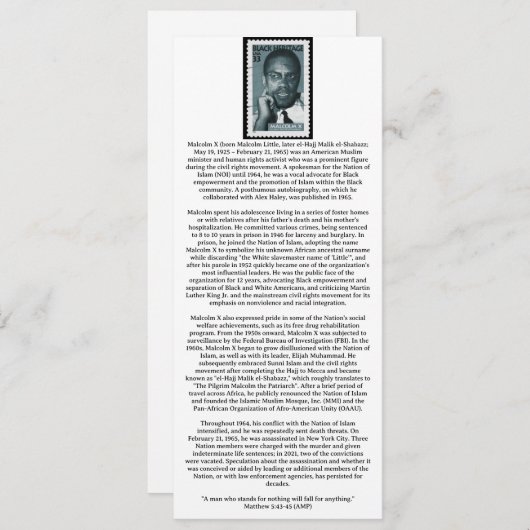 Christelijke Black History Kaart (Voorkant / Achterkant)