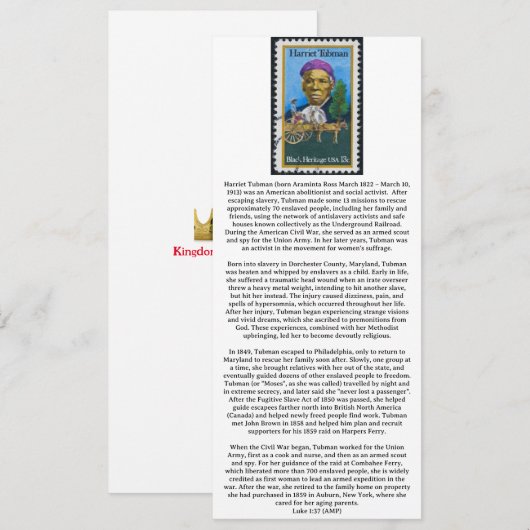 Christelijke Black History Kaart (Voorkant / Achterkant)