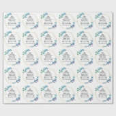 Christelijke Blauwe Floral Wreath Cadeaupapier (Vlak)