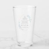 Christelijke Blauwe Floral Wreath Glas (Achterkant)