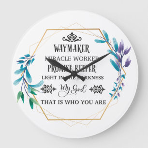 Christelijke Blauwe Floral Wreath Grote Klok