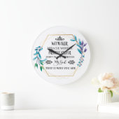 Christelijke Blauwe Floral Wreath Grote Klok (Huis)