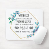 Christelijke Blauwe Floral Wreath Muismat (Met muis)