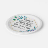 Christelijke Blauwe Floral Wreath Papieren Bordje (Gekanteld)