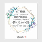 Christelijke Blauwe Floral Wreath Sticker (Vel)