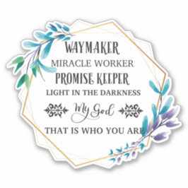 Christelijke Blauwe Floral Wreath Sticker