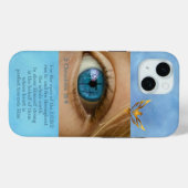 Christelijke Blauwe Hemel Oog met Kruisen Gouden D Case-Mate iPhone Case (Achterkant (horizontaal))