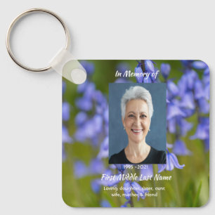 Christelijke Blauwe Klokjes Bloemen Herinnering Sleutelhanger