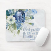 Christelijke Blauwe Marmer Marmer Bijbelse Verse Muismat (Met muis)