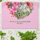 Christelijke BLOEI WAAR JE BENT GEPLANT Roze Bloem Theedoek (Gevouwen)