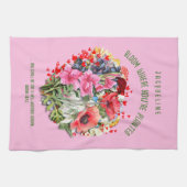 Christelijke BLOEI WAAR JE BENT GEPLANT Roze Bloem Theedoek (Horizontaal)