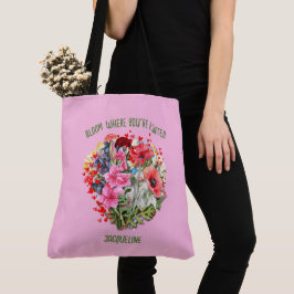 Christelijke BLOEI WAAR JE BENT GEPLANT Roze Bloem Tote Bag