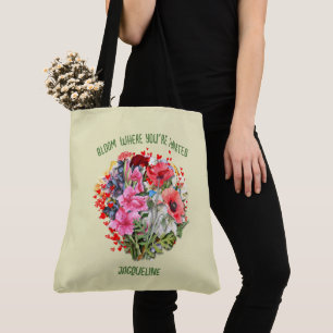 Christelijke BLOEI WAAR JE GEPLANT BENT Gele Bloem Tote Bag
