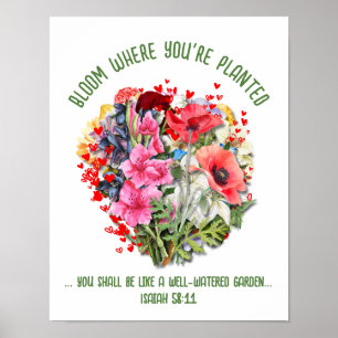Christelijke BLOEI WAAR JE GEPLANTST BENT Bloemstu Poster
