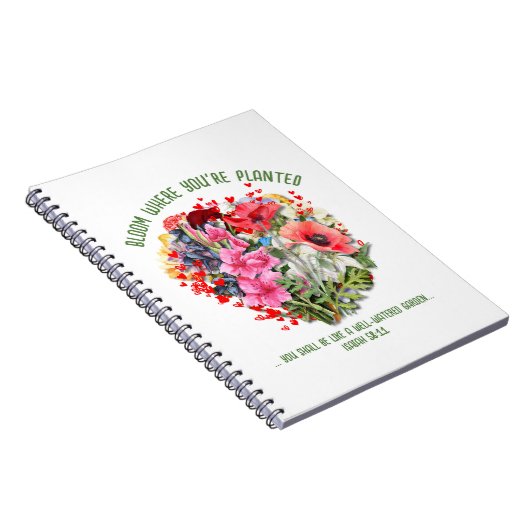 Christelijke BLOEI WAAR U BENT GEPLANT Bloemen Notitieboek (Rechterzijde)