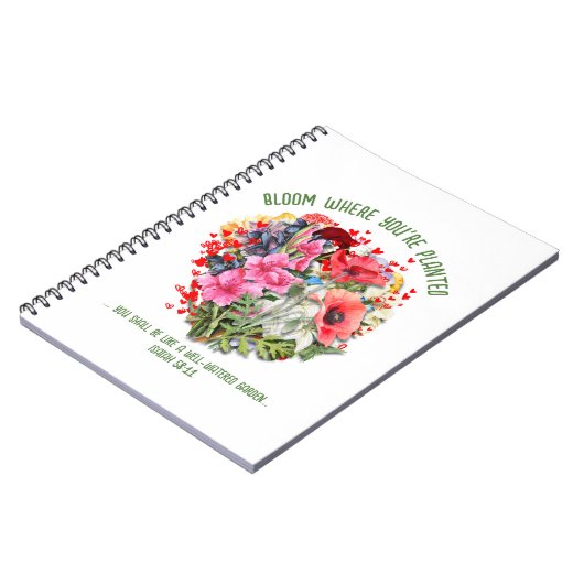 Christelijke BLOEI WAAR U BENT GEPLANT Bloemen Notitieboek (Linkerzijde)