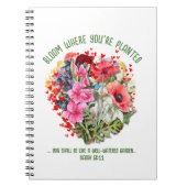 Christelijke BLOEI WAAR U BENT GEPLANT Bloemen Notitieboek (Voorkant)