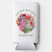 Christelijke BLOEI WAAR U BENT GEPLANT Bloemen Pla Seltzer Blikjeskoeler (Achterkant)