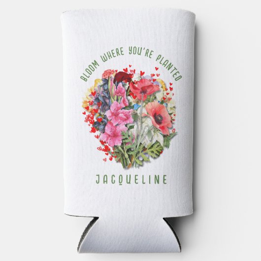 Christelijke BLOEI WAAR U BENT GEPLANT Bloemen Pla Seltzer Blikjeskoeler (Voorkant)