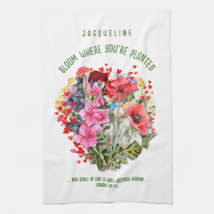 Christelijke BLOEI WAAR U BENT GEPLANT Bloemen Pla Theedoek