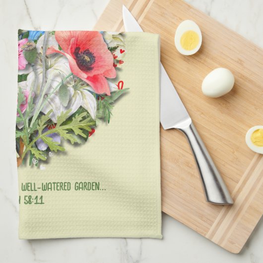 Christelijke BLOEI WAAR U BENT GEPLANT Bloemen Theedoek (Quarter Fold)