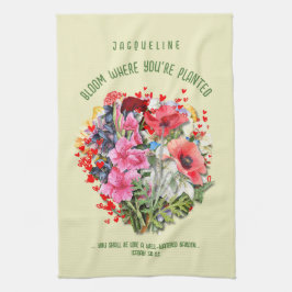 Christelijke BLOEI WAAR U BENT GEPLANT Bloemen Theedoek
