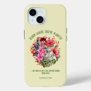 CHRISTELIJKE BLOEI WAAR U BENT GEPLANT BLOEMENNAAM iPhone 15 CASE