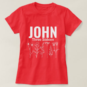 Christelijke bloem John drie zestien (3:16) T-shirt