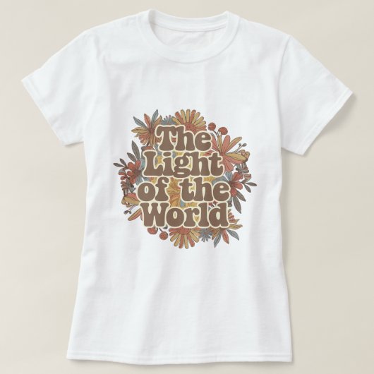 Christelijke Bloemen Het Licht van de Wereld T-shirt (Design voorkant)