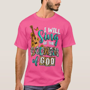 Christelijke bloemengitaar zal ik zingen van de go t-shirt