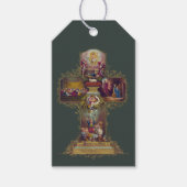  Christelijke Bloemenkruis Jezus Happy Easter Cadeaulabel (Voorkant)