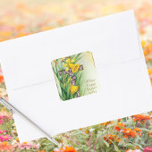  Christelijke Bloemenkruis Jezus Happy Easter Vierkante Sticker