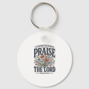 Christelijke bloemrijke lofprijzing de Heer Psalm Sleutelhanger