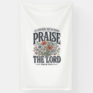 Christelijke bloemrijke lofprijzing de Heer Psalm Spandoek