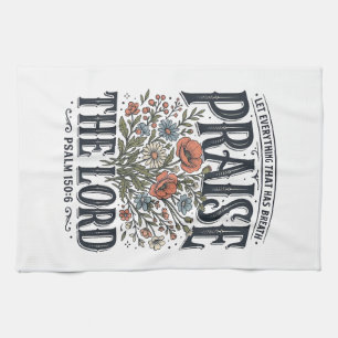 Christelijke bloemrijke lofprijzing de Heer Psalm Theedoek