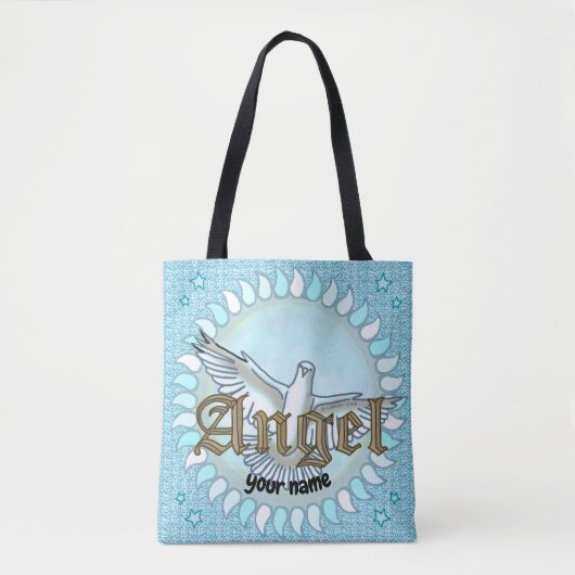 Christelijke Blue Angel Dove Tote Bag (Voorkant)