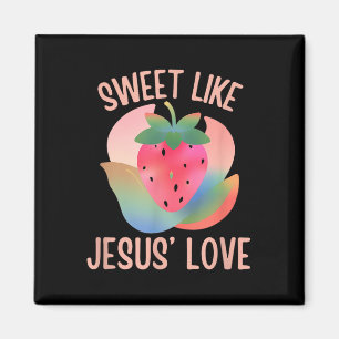 Christelijke Boho Aardbei Zoet als Jesus Love Fr Magneet
