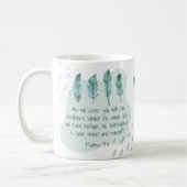 Christelijke Boho Feathers psalm 91:4 Blue Green Koffiemok (Links)